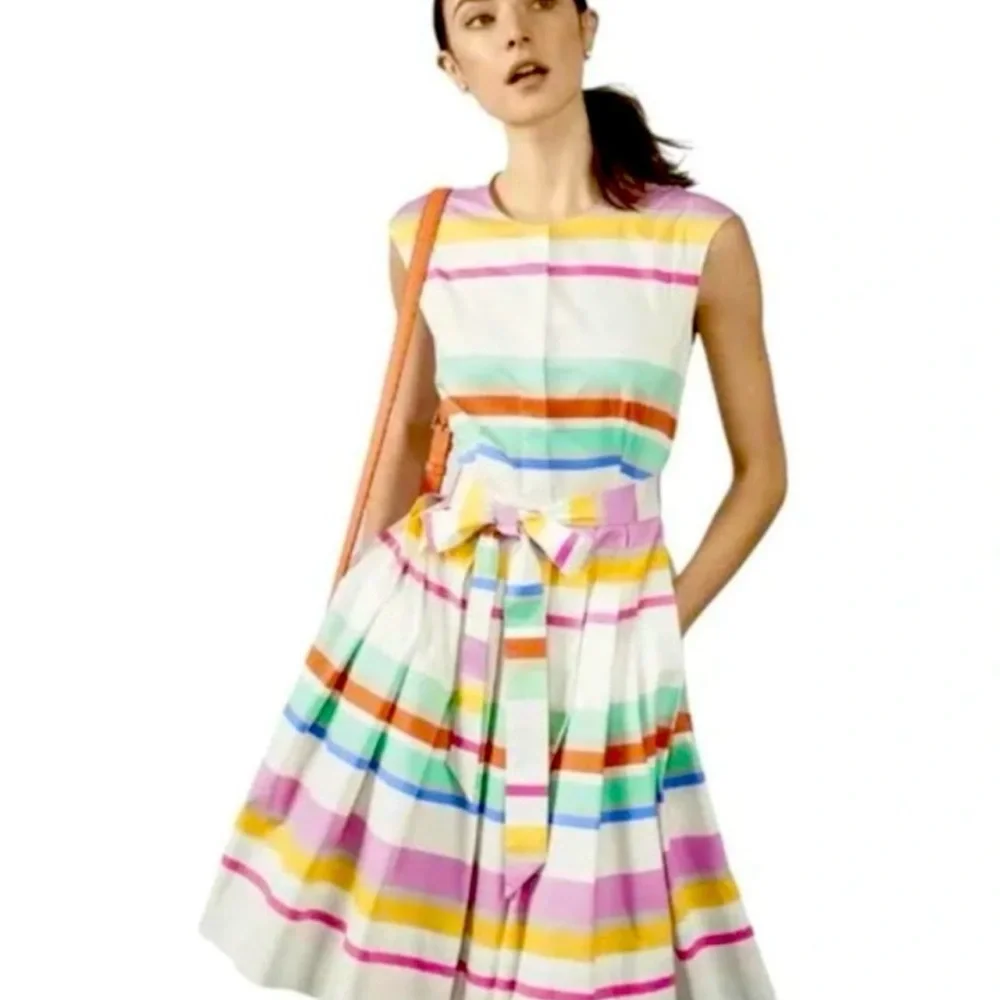 Kate Spade Multi Cape Stripe Shirtdress Size 4